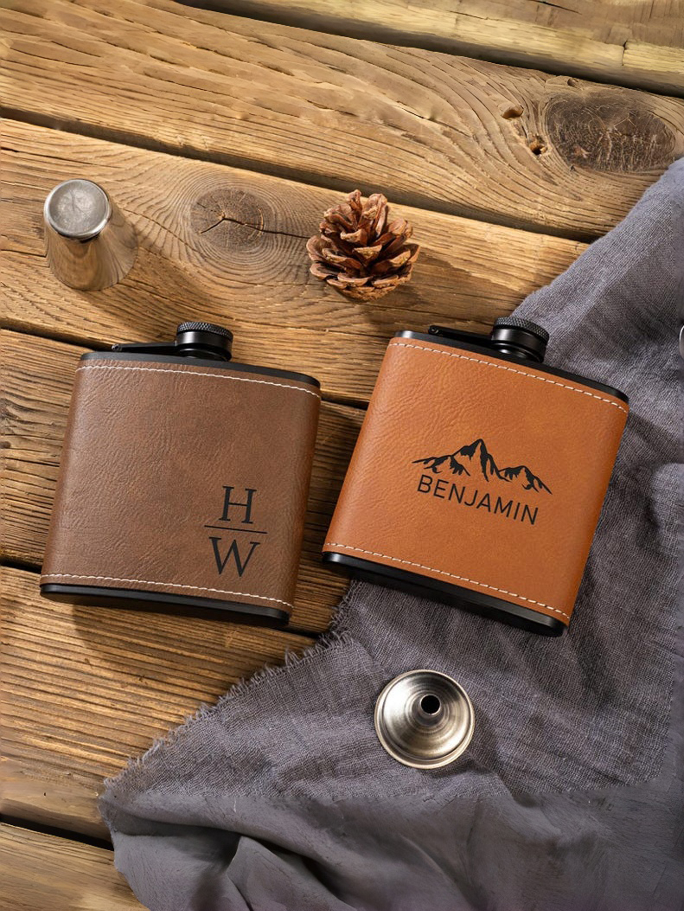 Personalized Leather Flask for Men